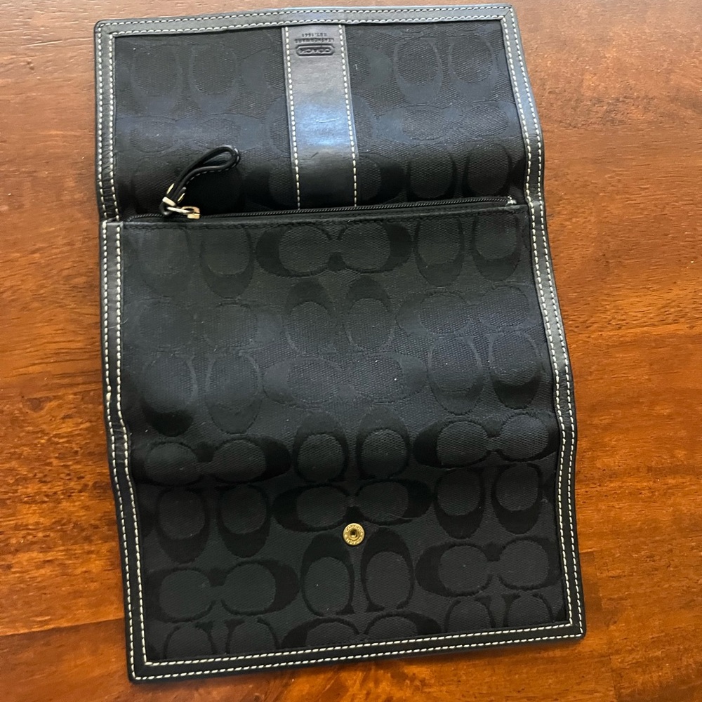 Coach Black Monogram Wallet